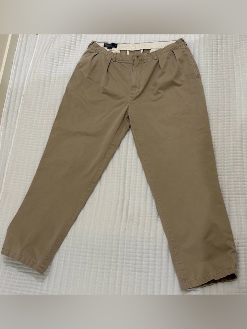Polo Ralph Lauren Andrew Pants Men’s Size 38, Inseam 32, Pleated Beige